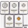 Image 1 : [5] 1962 US Varied Coinage NGC PF67
