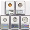 Image 2 : [5] 1962 US Varied Coinage NGC PF67