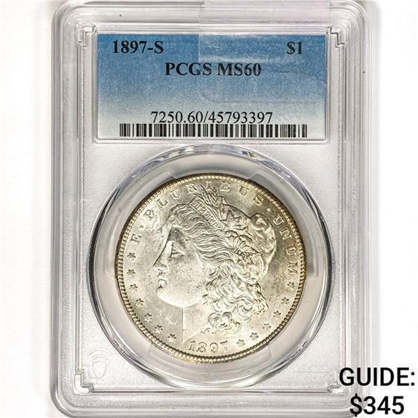 1897-S Morgan Silver Dollar PCGS MS60