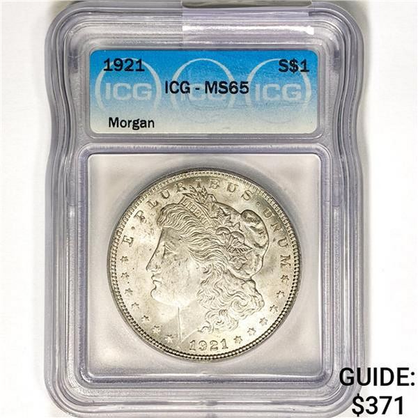 1921 Morgan Silver Dollar ICG MS65