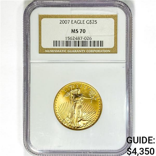2007 $25 1/2oz. American Gold Eagle NGC MS70