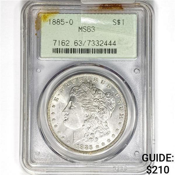 1885-O Morgan Silver Dollar PCGS MS63