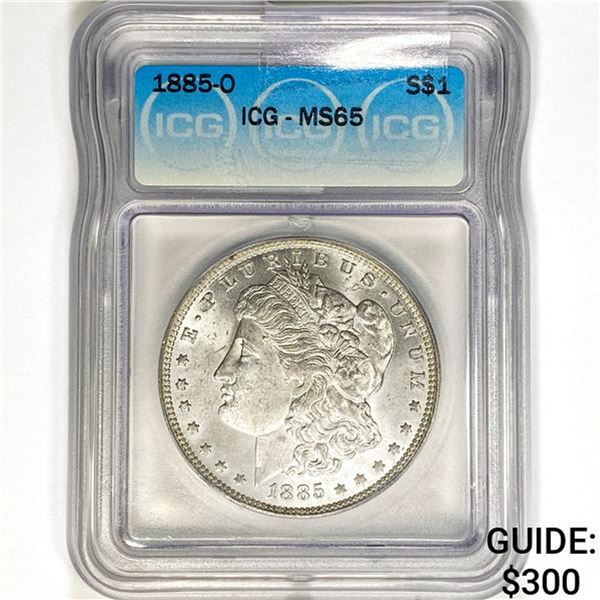 1885-O Morgan Silver Dollar ICG MS65