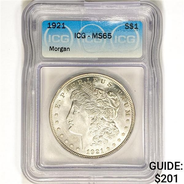 1921 Morgan Silver Dollar ICG MS65