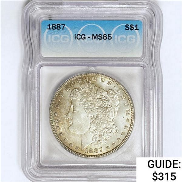 1887 Morgan Silver Dollar ICG MS65