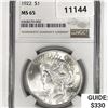 Image 1 : 1922 Silver Peace Dollar NGC MS65