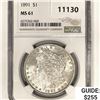 Image 1 : 1891 Morgan Silver Dollar NGC MS61