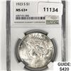 Image 1 : 1923-S Silver Peace Dollar NGC MS63+