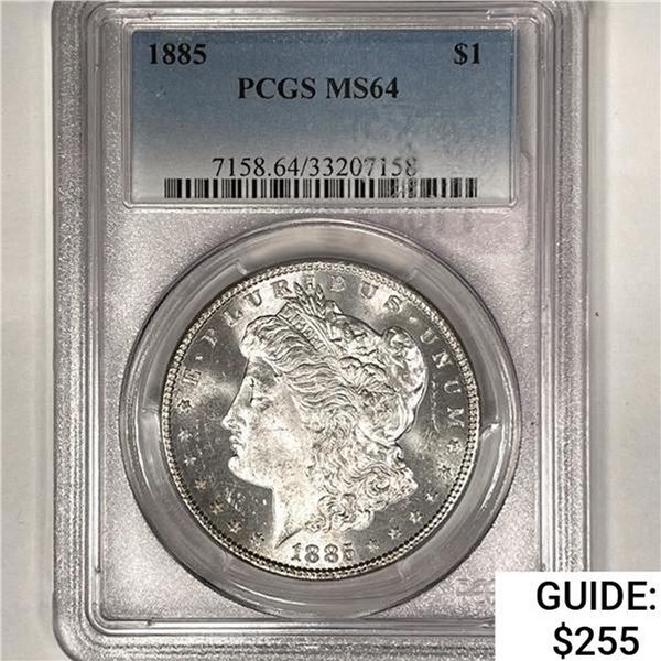 1885 Morgan Silver Dollar PCGS MS64
