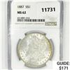 Image 1 : 1887 Morgan Silver Dollar NGC MS62