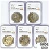 Image 1 : 1974 Set [5] Eisenhower Silver Dollars NGC MS65