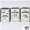 Image 1 : 2004 Set [3] American Silver Eagles NGC MS69