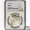 Image 1 : 1922 Silver Peace Dollar NGC MS63