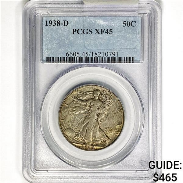 1938-D Walking Liberty Half Dollar PCGS XF45