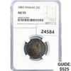 Image 1 : 1883 Kingdom of Hawaii Quarter NGC AU55