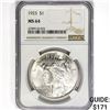 Image 1 : 1923 Silver Peace Dollar NGC MS64