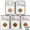 Image 1 : 1942-S Set [5] Wheat Cent NGC MS66 RD