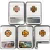 Image 2 : 1942-S Set [5] Wheat Cent NGC MS66 RD