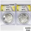 Image 1 : 1882-O Set [2] Morgan Silver Dollar ANACS MS63