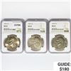 Image 1 : 1974 Set [3] Eisenhower Silver Dollars NGC MS65