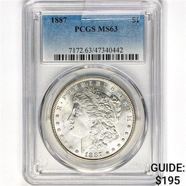 1887 Morgan Silver Dollar PCGS MS63