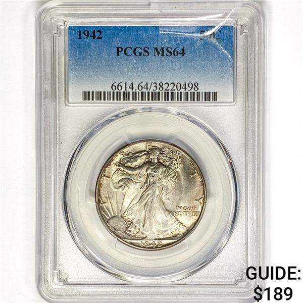 1942 Walking Liberty Half Dollar PCGS MS64