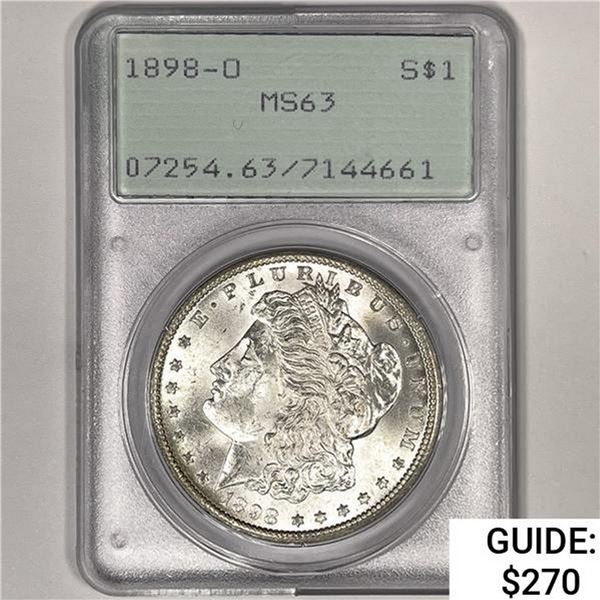1898-O Morgan Silver Dollar PCGS MS63