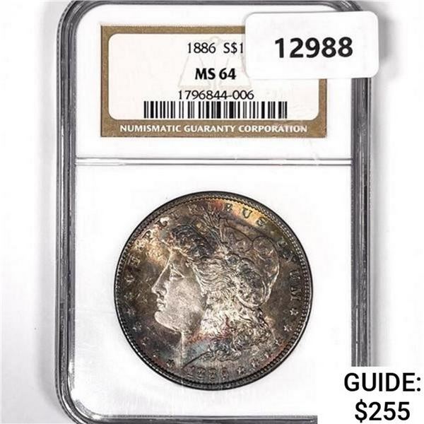 1886 Morgan Silver Dollar NGC MS64