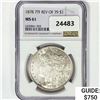 Image 1 : 1878 7TF Rev 79 Morgan Silver Dollar NGC MS61
