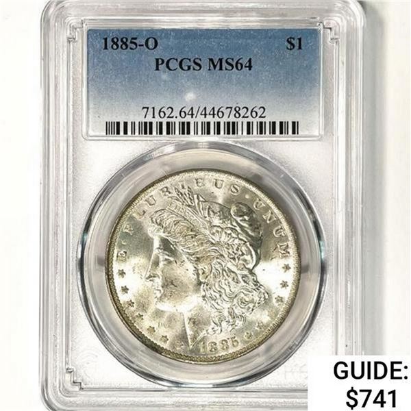 1885-O Morgan Silver Dollar PCGS MS64