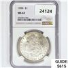 Image 1 : 1884 Morgan Silver Dollar NGC MS65