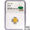 Image 1 : 1851 CAC Rare Gold Dollar NGC AU58