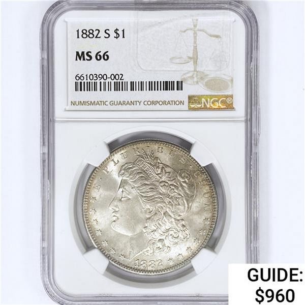 1882-S Morgan Silver Dollar NGC MS66