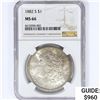 Image 1 : 1882-S Morgan Silver Dollar NGC MS66