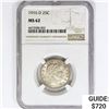 Image 1 : 1916-D Barber Quarter NGC MS62