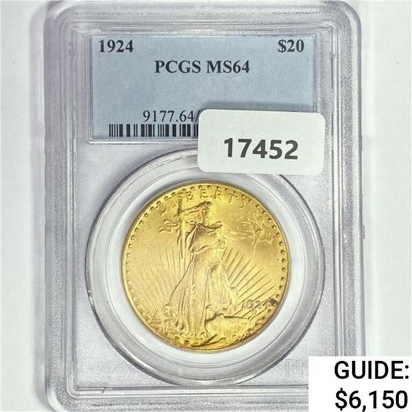 1924 $20 Gold Double Eagle PCGS MS64