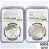Image 1 : [2] 1922-D Silver Peace Dollar NGC MS62