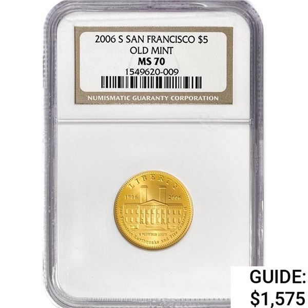 2006-S $5 8.36g San Francisco Gold NGC MS70
