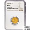 Image 1 : 1915 $2.5 Gold Quarter Eagle NGC MS62