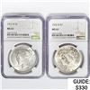 Image 1 : 1922-D Set [2] Silver Peace Dollar NGC MS61