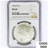 Image 1 : 1923-D Silver Peace Dollar NGC MS60