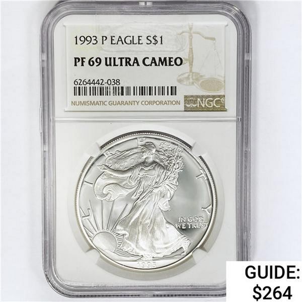 1993-P American Silver Eagle NGC PF69 UC