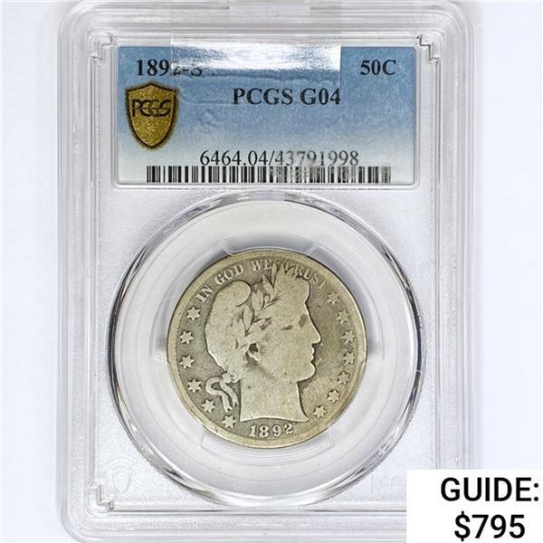 1892-S Barber Half Dollar PCGS G4