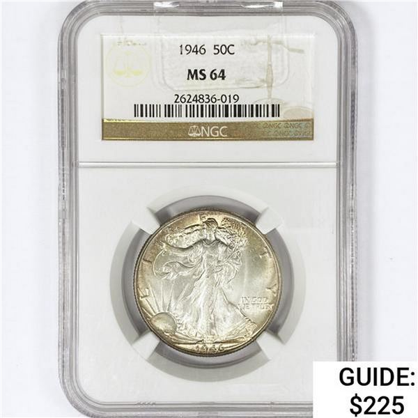 1946 Walking Liberty Half Dollar NGC MS64