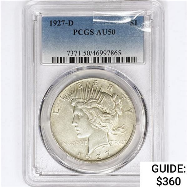 1927-D Silver Peace Dollar PCGS AU50