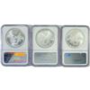 Image 2 : 2004 Set [3] American Silver Eagles NGC MS69