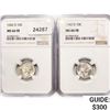 Image 1 : [2] 1942-D Mercury Silver Dimes NGC MS66 FB