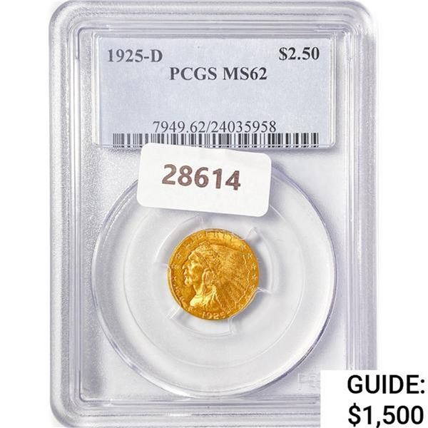 1925-D $2.50 Gold Quarter Eagle PCGS MS62