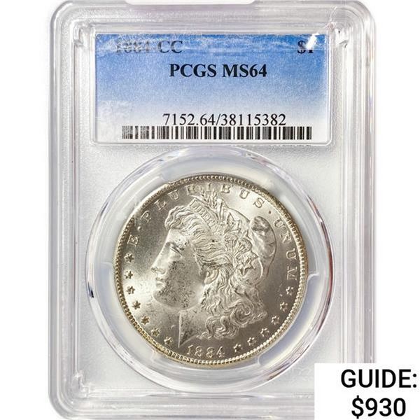 1884-CC Morgan Silver Dollar PCGS MS64
