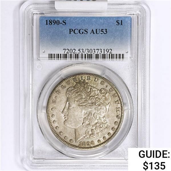 1890-S Morgan Silver Dollar PCGS AU53